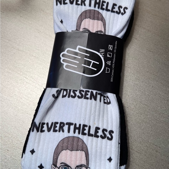 RBG Ruth Badar Gingsberg socks Nevertheless she dissented NWT - Picture 2 of 4